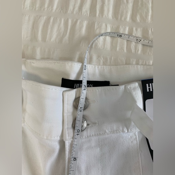 Hudson Los Angeles Cream Wide-Leg Belted Jeans - Picture 10 of 16